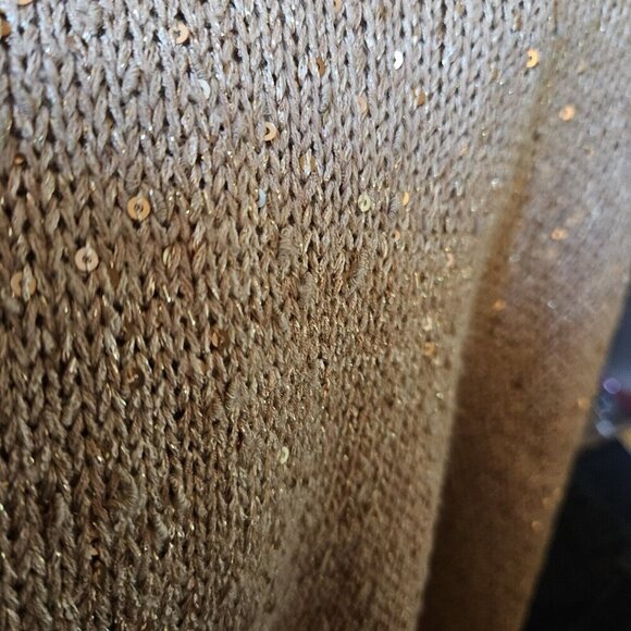 Zara Women's Gold Sparkle Sweater With Silky Back Detail Medium - Picture 8 of 9